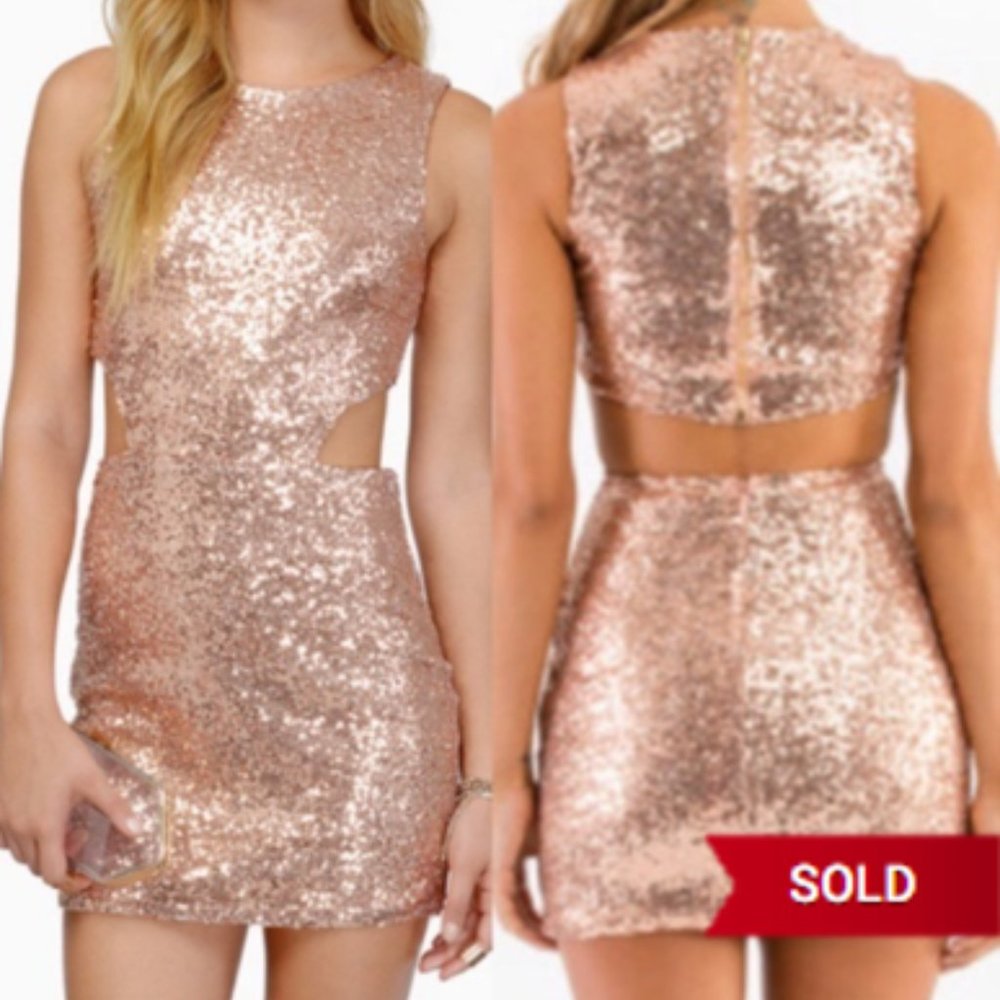 TOBI Sequins Cut Out Dress